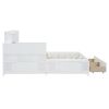 Full Size Wooden platform bed with Multi-functional Storage Space, Nightstand, 2 Drawers, USB Ports and Desk, White