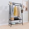 1pc, Free Standing Metal Towel Stand with Storage Shelf and Wheel for Extra Large Towel Blanket Drying, Metal Towel Drying Rack and Blanket Holder