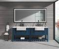 (ONLY FOR PICKUP)  88in. W x 38in. H Oversized Rectangular Black Framed LED Mirror Anti-Fog Dimmable Wall Mount Bathroom Vanity Mirror Wall Mirror Kit