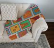 Lots of Red Yorkie Quilted Blanket 50x60 Artwork Pattern Quilted Throw Blanket for Bed, Couch, Sofa, Soft and Lightweight