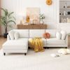 U_Style Modern Modular Sectional Sofa with Movable Ottoman, 110 Inch 4 Seat Sofa Set with 5 pillows, Unique Piping Stitch Design