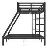 Metal Twin XL over Queen Bunk Bed for Teens and Adults,Space-Saving/Noise Reduced/No Box Spring Needed,Black