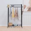 1pc, Free Standing Metal Towel Stand with Storage Shelf and Wheel for Extra Large Towel Blanket Drying, Metal Towel Drying Rack and Blanket Holder
