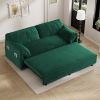 63.8" Queen Pull Out Sofa Bed, 3-in-1 Convertible Sleeper Sofa with Side Storage,Multi-Functional Velvet Loveseat Bed for Living Room,Bedroom
