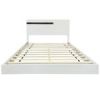 Modern High Gloss 3-Piece Bedroom Set Floating Bed Frame Queen Size Platform Bed with LED Light & 2 Nightstands, White