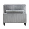 6pc Modular Sectional Set Gray Corduroy Upholstery 2x Armless Chairs 3x Corner Seats 1x Ottoman Pillows Living Room Furniture