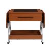 Modern Extended Coffee Table with Wheels, Folding Coffee Table with 1 drawer and 2-Tier Storage, Metal Frame Wood Coffee Table for Living Room