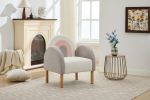 Accent Chair Sofa, Toddler Fabric with Solid Wooden Frame,Rainbow Design