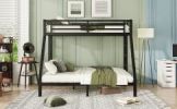 Metal Twin XL over Queen Bunk Bed for Teens and Adults,Space-Saving/Noise Reduced/No Box Spring Needed,Black