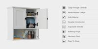 23 "x22" Bathroom Wall Cabinet Wooden Medicine Cabinet MDF Material Storage Organizer with Buffer Hinges;  adjustable Shelves Cupboard Storage Cabinet