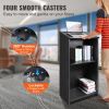 VEVOR Podium Stand, 47 in Hostess Stand with 4 Rolling Wheels, Wood Podium with Storage Shelves, and Slant Desktop, Lecterns & Podiums for Church