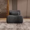 Black Modular Sofa with Moveable Headrests ‚Äì Modern Chenille Fabric Sectional Couch with Hidden Legs & Cylindrical Pillows ‚Äì Perfect for Living Ro
