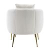 Velvet Accent Chair Set Barrel Chair with Ottoman Modern Club Chair Reading Armchair with Lumbar Pillow for Living Room, Bedroom, Study Room