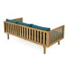 CLAREMONT 3 SEATER DAYBED WITH RATTAN ARMS (TEAK CUSHION)