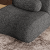 Black Modular Sofa with Moveable Headrests ‚Äì Modern Chenille Fabric Sectional Couch with Hidden Legs & Cylindrical Pillows ‚Äì Perfect for Living Ro
