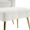 Velvet Accent Chair Set Barrel Chair with Ottoman Modern Club Chair Reading Armchair with Lumbar Pillow for Living Room, Bedroom, Study Room