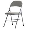 4pcs Elegant Foldable Iron & PVC Chairs for Convention & Exhibition Gray