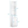 White Embossed Triamine Density Panel One Door One Drawer Three compartments Tall Cabinet Bathroom Riser