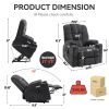 EMON'S Large Power Lift Recliner Chair with Massage and Heat for Elderly, Overstuffed Wide Recliners