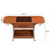 Modern Extended Coffee Table with Wheels, Folding Coffee Table with 1 drawer and 2-Tier Storage, Metal Frame Wood Coffee Table for Living Room