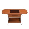 Modern Extended Coffee Table with Wheels, Folding Coffee Table with 1 drawer and 2-Tier Storage, Metal Frame Wood Coffee Table for Living Room