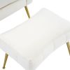 Velvet Accent Chair Set Barrel Chair with Ottoman Modern Club Chair Reading Armchair with Lumbar Pillow for Living Room, Bedroom, Study Room