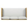 CLAREMONT 3 SEATER DAYBED WITH RATTAN ARMS (LIGHT GREY CUSHION)