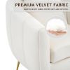 Velvet Accent Chair Set Barrel Chair with Ottoman Modern Club Chair Reading Armchair with Lumbar Pillow for Living Room, Bedroom, Study Room