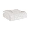 Oversized Quilted Throw with Scalloped Edges White 60x72"