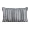 6pc Modular Sectional Set Gray Corduroy Upholstery 2x Armless Chairs 3x Corner Seats 1x Ottoman Pillows Living Room Furniture