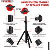5 Core Speaker Stand Tripod Pair Floor Adjustable Up to 48 Inch DJ Studio Monitor Stands Short Pole Mount - SS HD 2PK 4FT WB