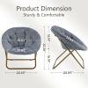Cozy Chair, Faux Fur Saucer Chair for Bedroom, Comfy Foldable Moon Chair, Round Fluffy Chair for Living Room, Fuzzy Saucer Chairs for Adults Room
