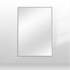 38"*26"Aluminum Alloy Fine-edged Right-angle Rectangular Silver Wall Mirror Decorative Bathroom Mirror with Elegant Scalloped Design