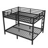 Metal Queen over Queen Bunk Bed for Teens and Adults,Space-Saving/Noise Reduced/No Box Spring Needed, Black