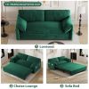 63.8" Queen Pull Out Sofa Bed, 3-in-1 Convertible Sleeper Sofa with Side Storage,Multi-Functional Velvet Loveseat Bed for Living Room,Bedroom