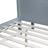 Twin over Full Bunk Bed with 2 Drawers, Slide, Shelves, Ladder, Rubber Wood Bunk Bed with Slide, Drawers,Grey(Old Sku:W504S00061)
