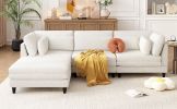 U_Style Modern Modular Sectional Sofa with Movable Ottoman, 110 Inch 4 Seat Sofa Set with 5 pillows, Unique Piping Stitch Design