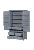 [Assembly&Show Video Available] TOPMAX Freestanding Large Kitchen Pantry Wooden Kitchen Storage Cabinet Cupboard with 8 Door Shelves