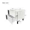 Modern High Gloss 3-Piece Bedroom Set Floating Bed Frame Queen Size Platform Bed with LED Light & 2 Nightstands, White