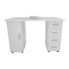 Double Edged Manicure Nail Table with Drawer White