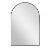 36"*24"Aluminum alloy fine-edged right-angle arched black wall mirror Decorative Bathroom Mirror with Elegant Scalloped Design (Set of 2)
