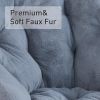 Cozy Chair, Faux Fur Saucer Chair for Bedroom, Comfy Foldable Moon Chair, Round Fluffy Chair for Living Room, Fuzzy Saucer Chairs for Adults Room