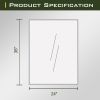 36"*24"Aluminum Alloy Fine-edged Right-angle Rectangular Silver Wall Mirror Decorative Bathroom Mirror with Elegant Scalloped Design