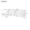 U_Style Modern Modular Sectional Sofa with Movable Ottoman, 110 Inch 4 Seat Sofa Set with 5 pillows, Unique Piping Stitch Design