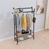 1pc, Free Standing Metal Towel Stand with Storage Shelf and Wheel for Extra Large Towel Blanket Drying, Metal Towel Drying Rack and Blanket Holder