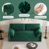 63.8" Queen Pull Out Sofa Bed, 3-in-1 Convertible Sleeper Sofa with Side Storage,Multi-Functional Velvet Loveseat Bed for Living Room,Bedroom