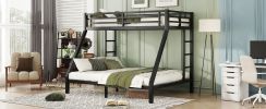 Metal Twin XL over Queen Bunk Bed for Teens and Adults,Space-Saving/Noise Reduced/No Box Spring Needed,Black
