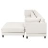 U_Style Modern Modular Sectional Sofa with Movable Ottoman, 110 Inch 4 Seat Sofa Set with 5 pillows, Unique Piping Stitch Design