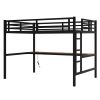 Metal Full XL Size Loft Bed with Power Outlet and LED Lighted, Space-Saving, Noise Reduced, Black