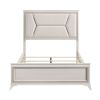 1pc Modern Luxury Queen Bed Upholstered Headboard with LED Lighting Wooden Bedroom Furniture Antique White Finish and Gold